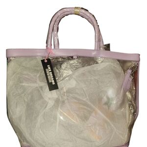 Purple Transparent Tote Bag with Glossy Finish